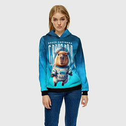 Толстовка-худи женская Space capybara, цвет: 3D-черный — фото 2