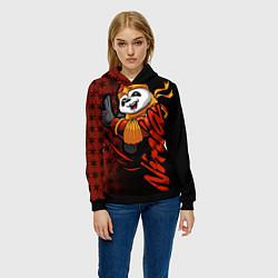 Толстовка-худи женская Панда синоби, цвет: 3D-черный — фото 2