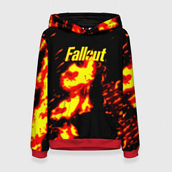Толстовка-худи женская Fallout огнненое лого, цвет: 3D-красный