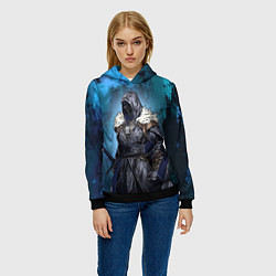 Толстовка-худи женская Нежеланно бессмертный авантюрист - упырь, цвет: 3D-черный — фото 2