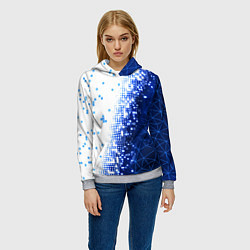 Толстовка-худи женская Поврежденный цифровой скин, цвет: 3D-меланж — фото 2