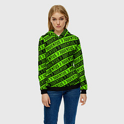 Толстовка-худи женская Juventus green pattern sport, цвет: 3D-черный — фото 2