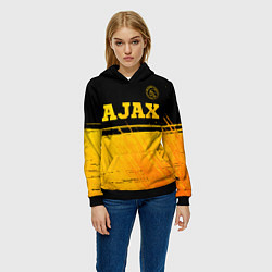 Толстовка-худи женская Ajax - gold gradient посередине, цвет: 3D-черный — фото 2
