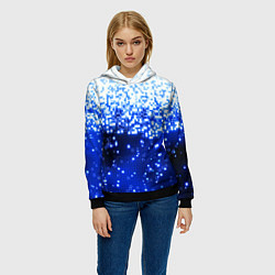 Толстовка-худи женская Поврежденный цифровой скин - осыпающиеся пиксели, цвет: 3D-черный — фото 2