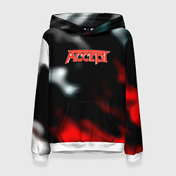 Толстовка-худи женская Accept rock steel, цвет: 3D-белый