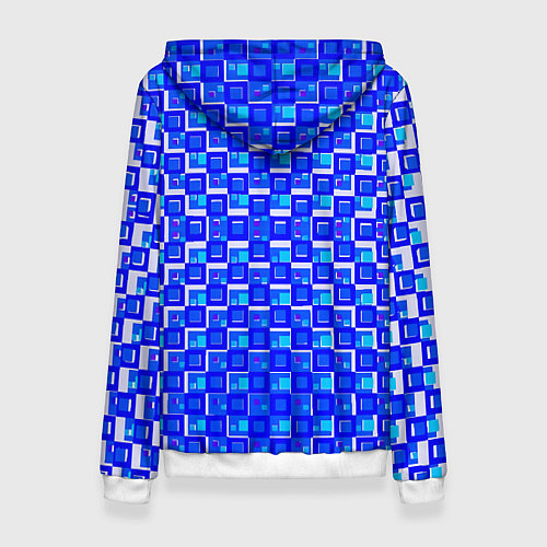 Женская толстовка Синие квадраты на белом фоне / 3D-Белый – фото 2