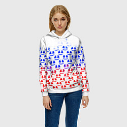 Толстовка-худи женская Marshmello russia color, цвет: 3D-белый — фото 2