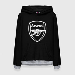 Толстовка-худи женская Arsenal fc белое лого, цвет: 3D-меланж