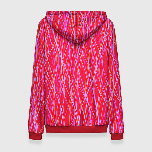 Женская толстовка Яркий красно-розовый полосы / 3D-Красный – фото 2