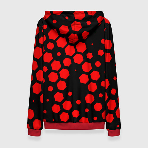 Женская толстовка Красные соты броня / 3D-Красный – фото 2