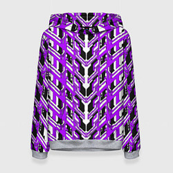 Толстовка-худи женская Фиолетовая техно броня, цвет: 3D-меланж
