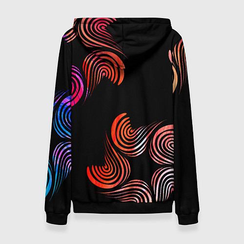 Женская толстовка Чёрные звёзды и завихрения / 3D-Черный – фото 2