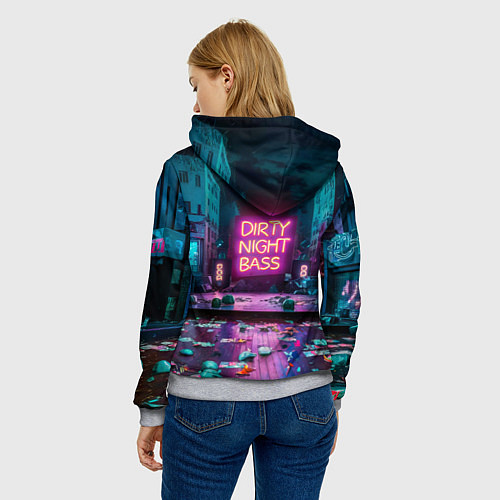 Женская толстовка Кибер street / 3D-Меланж – фото 4