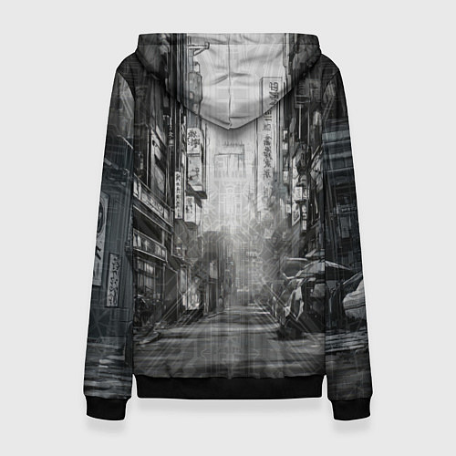Женская толстовка Городской андроид / 3D-Черный – фото 2
