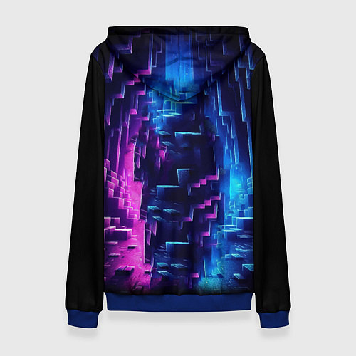Женская толстовка Minecraft - neon character ai art / 3D-Синий – фото 2