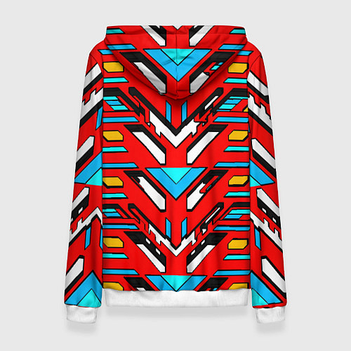 Женская толстовка Красно-синяя техно броня / 3D-Белый – фото 2