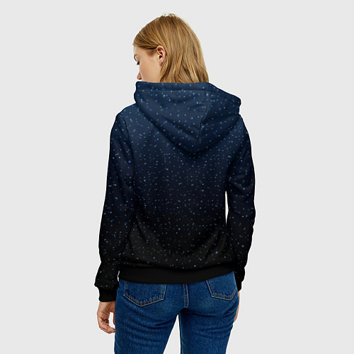 Женская толстовка Абстрактный сине-чёрный ночной / 3D-Черный – фото 4
