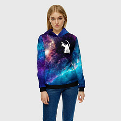 Толстовка-худи женская Children of Bodom space rock, цвет: 3D-черный — фото 2