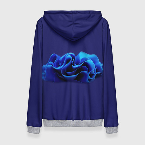 Женская толстовка Синие воланы графика / 3D-Меланж – фото 2