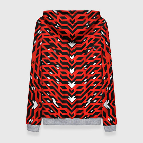 Женская толстовка Агрессивный красныйй паттерн / 3D-Меланж – фото 2