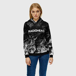 Толстовка-худи женская Radiohead black graphite, цвет: 3D-черный — фото 2