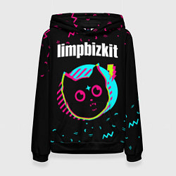 Толстовка-худи женская Limp Bizkit - rock star cat, цвет: 3D-черный
