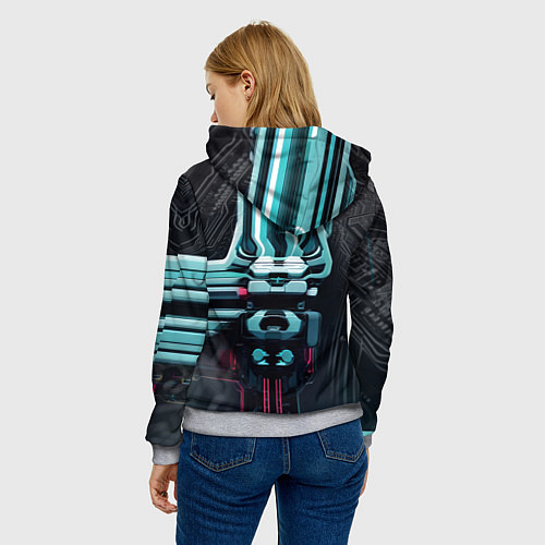 Женская толстовка Девушка-андроид с ИИ / 3D-Меланж – фото 4