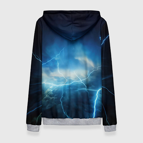 Женская толстовка Светящийся атом и молнии / 3D-Меланж – фото 2