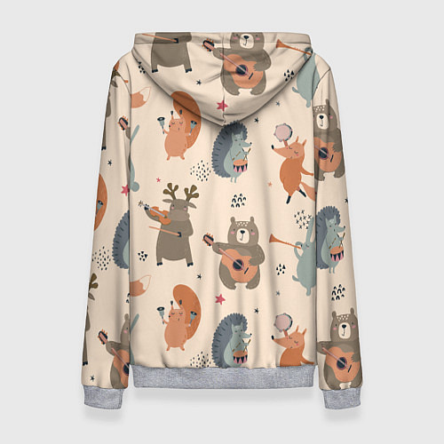Женская толстовка Животные с инструментами / 3D-Меланж – фото 2
