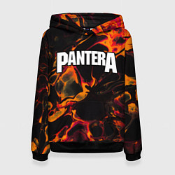 Толстовка-худи женская Pantera red lava, цвет: 3D-черный