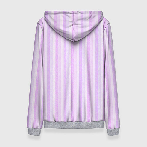 Женская толстовка Светло-сиреневый полосатый / 3D-Меланж – фото 2
