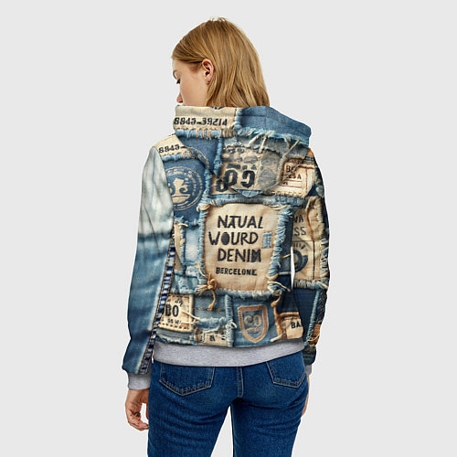 Женская толстовка I love Barcelona - пэчворк / 3D-Меланж – фото 4