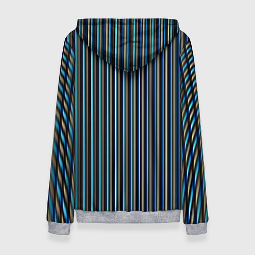 Женская толстовка Чёрный в ярко-синюю полоску / 3D-Меланж – фото 2