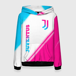 Женская толстовка Juventus neon gradient style вертикально