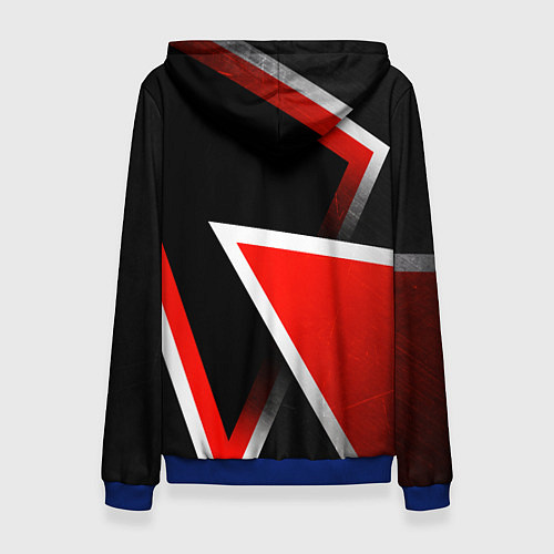 Женская толстовка Honda - красные треугольники / 3D-Синий – фото 2