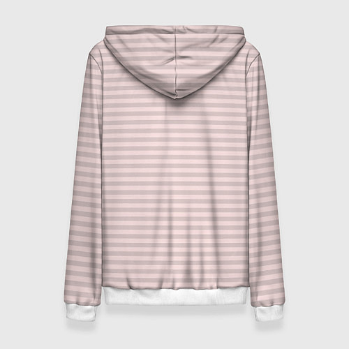 Женская толстовка Бледный серо-розовый в полоску / 3D-Белый – фото 2