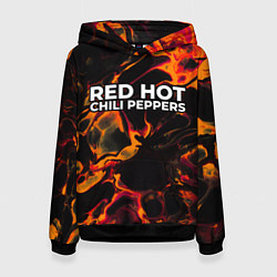 Толстовка-худи женская Red Hot Chili Peppers red lava, цвет: 3D-черный