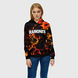 Толстовка-худи женская Ramones red lava, цвет: 3D-черный — фото 2