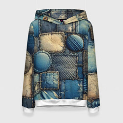 Женская толстовка Denim patchwork - ai art