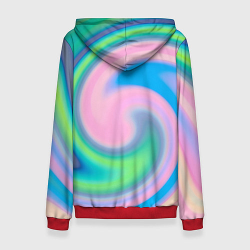 Женская толстовка Абстрактный разноцветный круговорот / 3D-Красный – фото 2