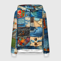 Женская толстовка Vanguard denim patchwork - ai art