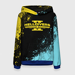 Женская толстовка Helldivers 2 logo yellow and blue splash