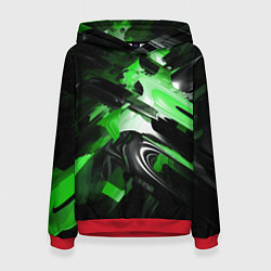 Женская толстовка Green dark abstract geometry style
