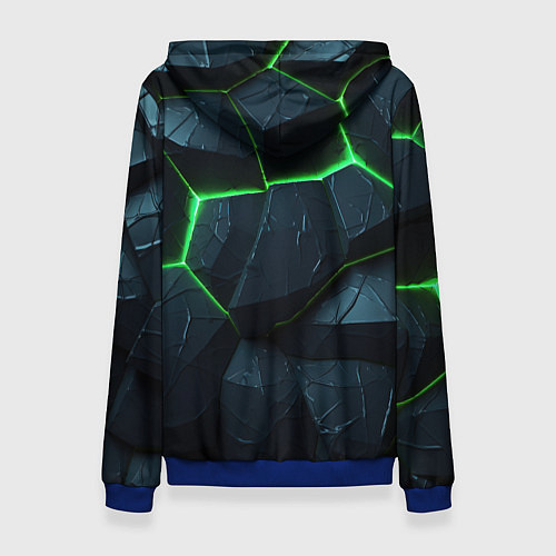 Женская толстовка Abstract dark green geometry style / 3D-Синий – фото 2