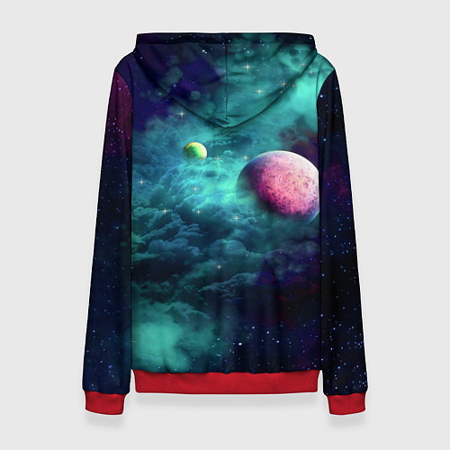 Женская толстовка Green outer space / 3D-Красный – фото 2