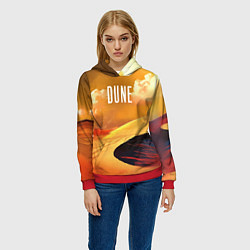 Толстовка-худи женская Dune - sands, цвет: 3D-красный — фото 2