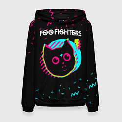 Толстовка-худи женская Foo Fighters - rock star cat, цвет: 3D-черный