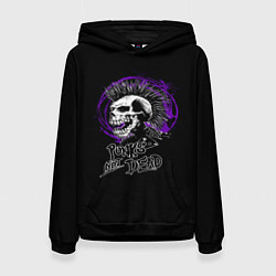 Толстовка-худи женская Punk skull rock, цвет: 3D-черный