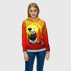 Толстовка-худи женская Мастер По - Кунг-фу панда, цвет: 3D-меланж — фото 2