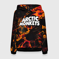 Толстовка-худи женская Arctic Monkeys red lava, цвет: 3D-черный